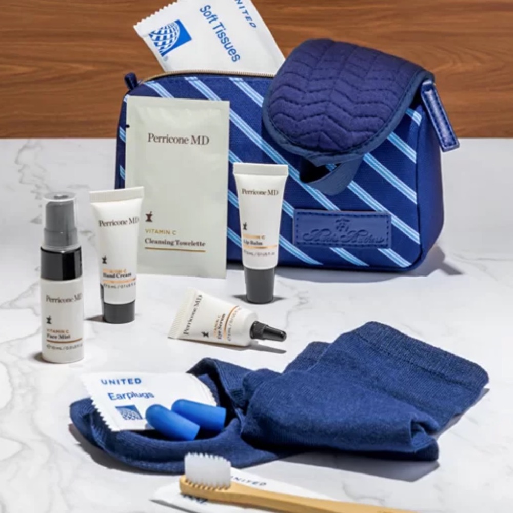 NWT Brooks Brothers Amenity Pouch Deluxe Grooming Kit Blue/White Striped